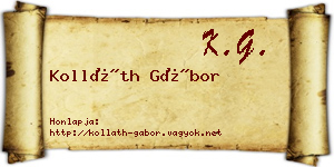 Kolláth Gábor névjegykártya