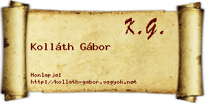 Kolláth Gábor névjegykártya